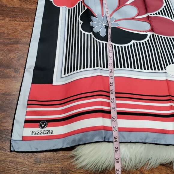 NWT Vissona Julia Turkish Silk Scarf / Head Cover Geometric Flower Detail 34x34 - Picture 8 of 11
